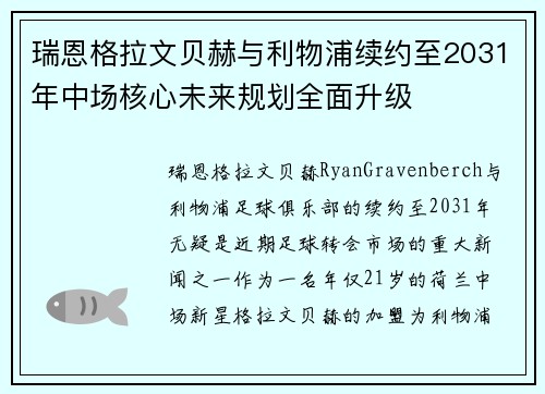 瑞恩格拉文贝赫与利物浦续约至2031年中场核心未来规划全面升级 瑞恩格拉文贝赫与利物浦续约至2031年中场核心未来规划全面升级